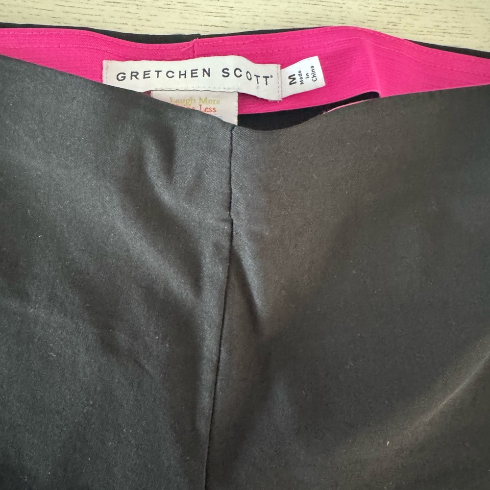 Gretchen Scott Designs Black Pants with Pink Waistband